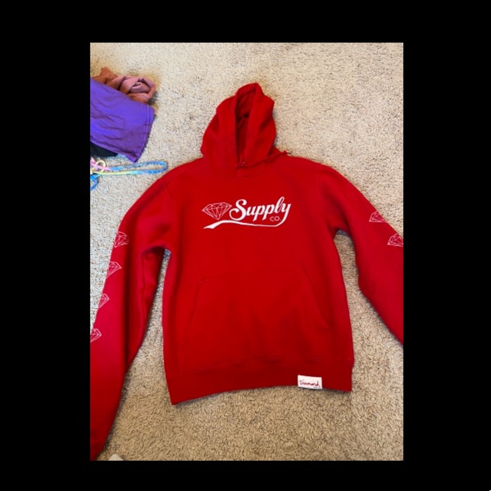 red sweatshirt from zumiez